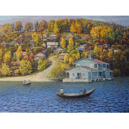 Осенний пейзаж с дебаркадером